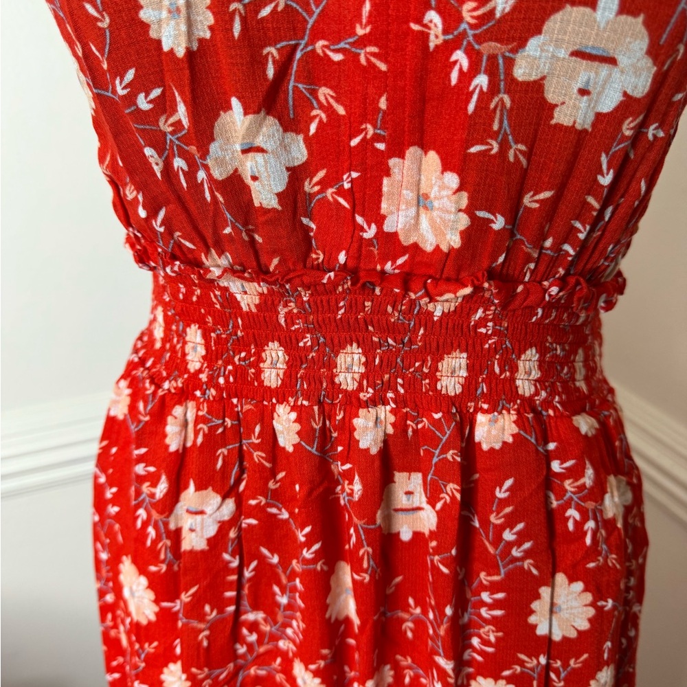 Lucky Brand Red Floral Midi Dress - Picture 4 of 8